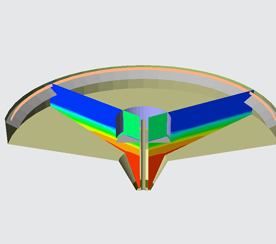 Example of solids concentration contours at a final settlement tank.