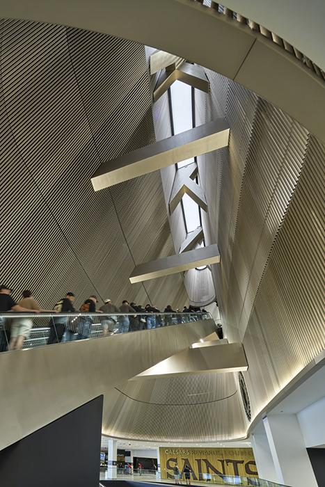 New corner atrium and escalator.