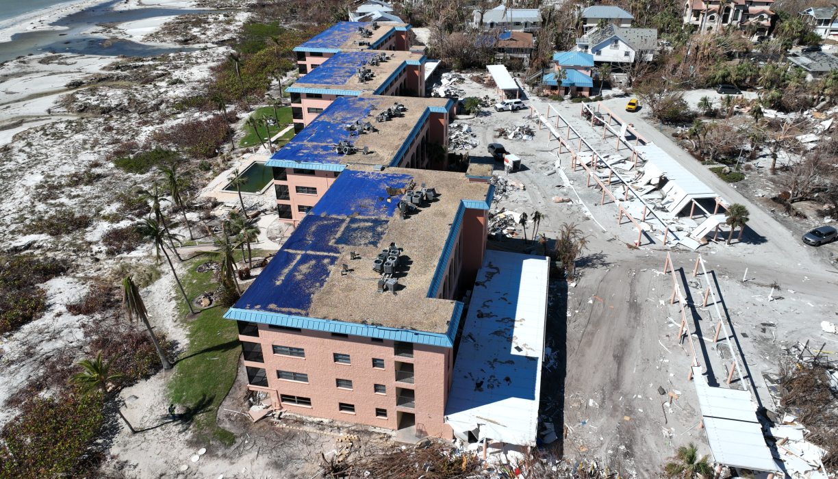 Drones efficiently recorded the condition of this building in Sanibel Island, Florida, following Hurricane Ian.