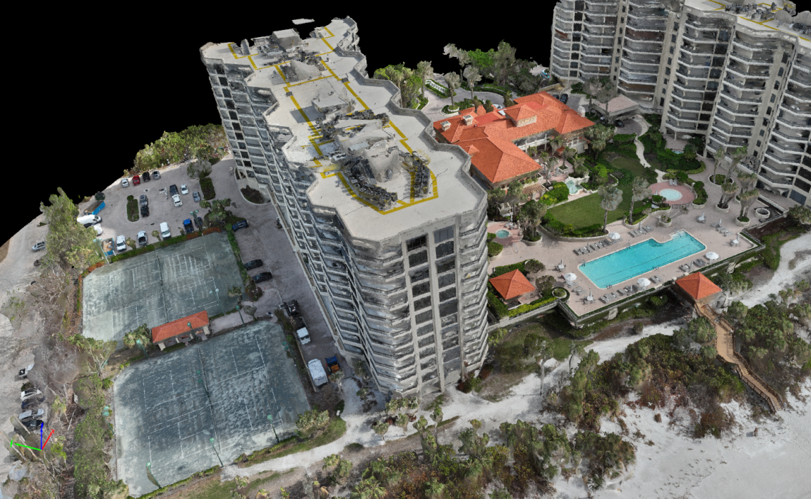 Drones aided in the creation of a 3D model and BIM drawings of this high-rise residential building in Tampa, Florida.