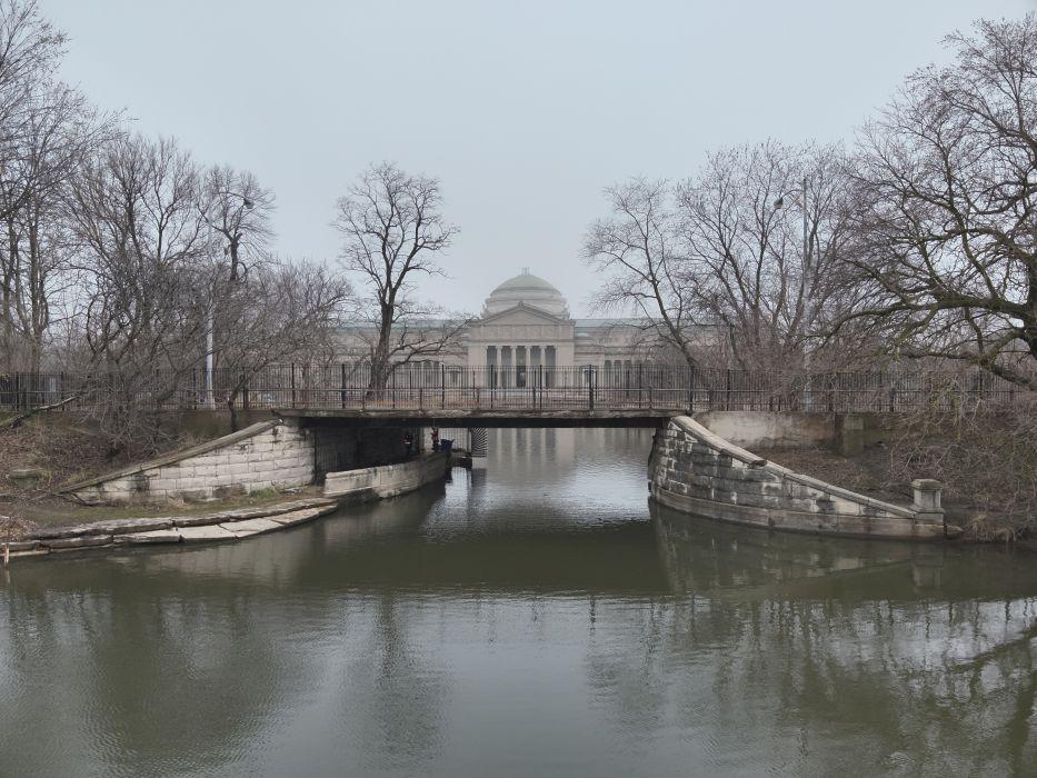 Flying drones under a bridge south of the Museum of Science in Chicago, Illinois, that was previously accessible only by water allowed us to easily capture images and create a computer model of one of its historic stone abutments.