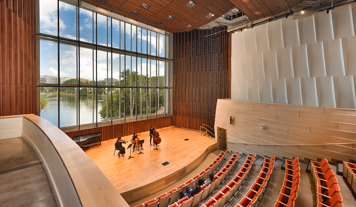 Knight Recital Hall at the University of Miami.