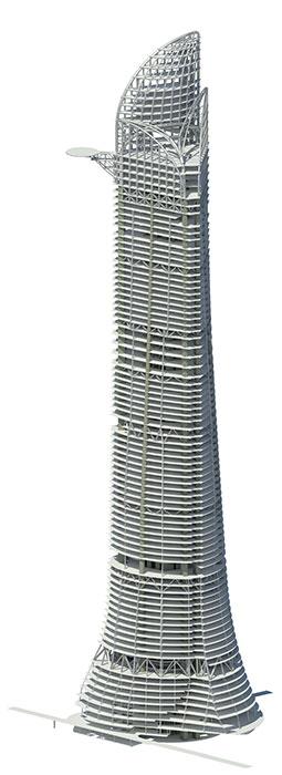 Model of North Bund Tower in Shanghai.