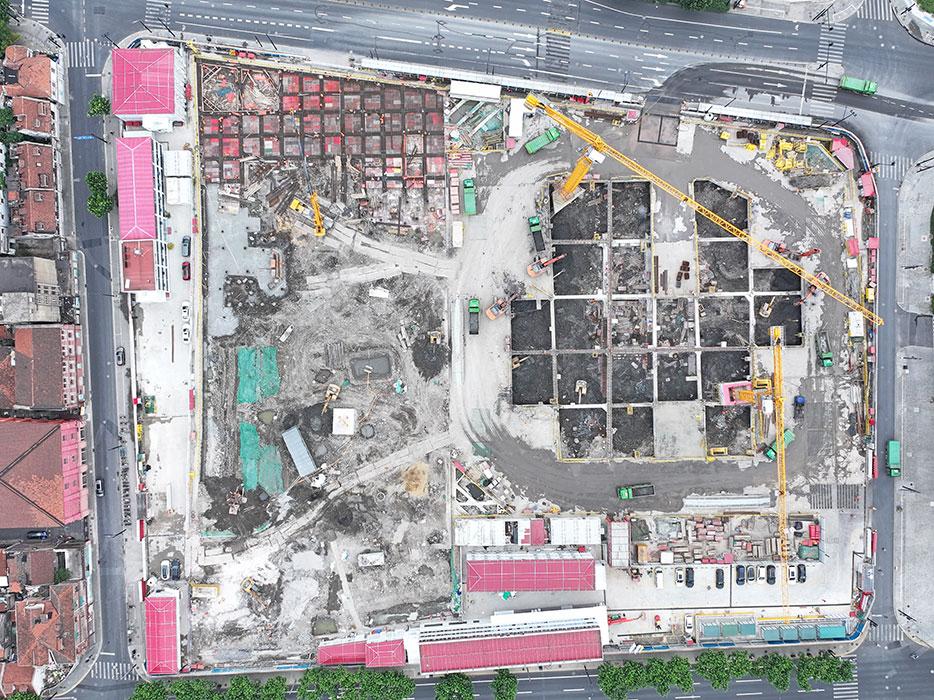 Concrete pour for North Bund Tower in Shanghai.