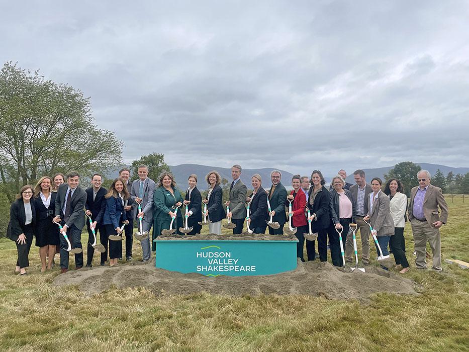 Ground breaking ceremony for the Samuel H. Scripps Theater Center at Hudson Valley Shakespeare in Garrison, New York.